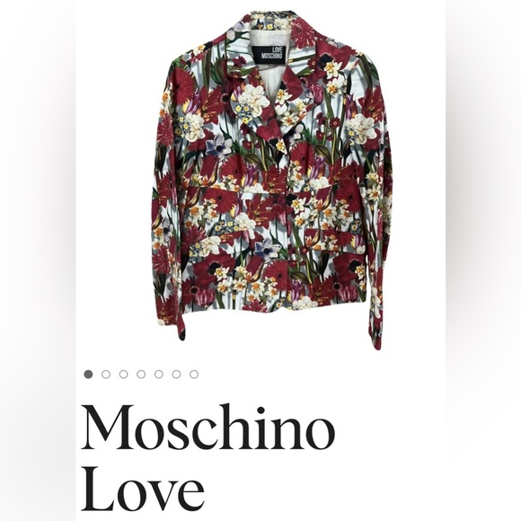 LOVE MOSCHINO Red Floral Blazer Sz 44 / 8 - Picture 2 of 3